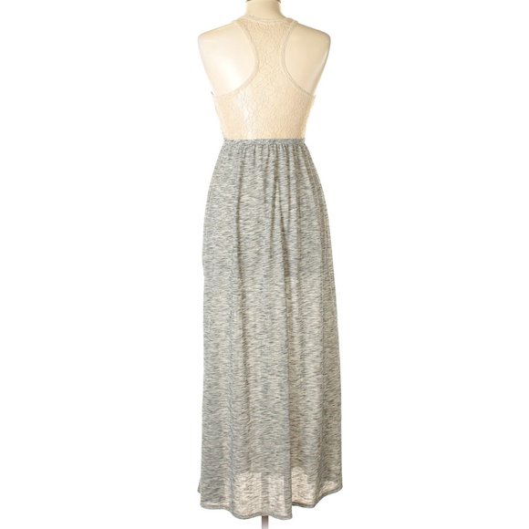 Gray with Beige Lace Detail Maxi Dress - (NWOT) - Picture 2 of 3